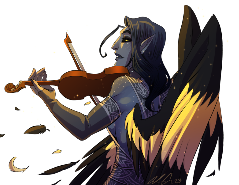 Violin playing - by catbatart